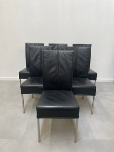 Set of six leather chairs