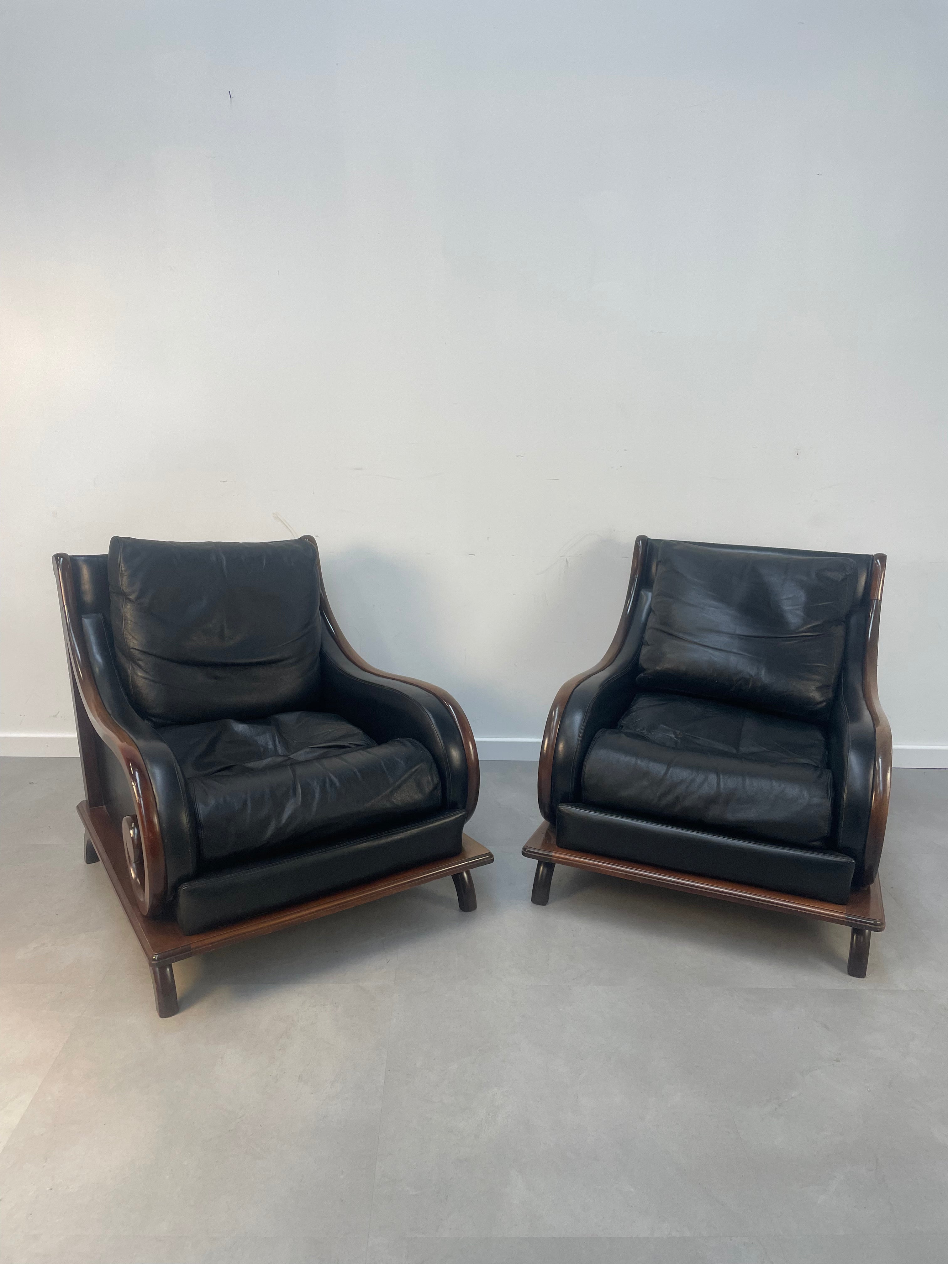 Leather curly relaxchair