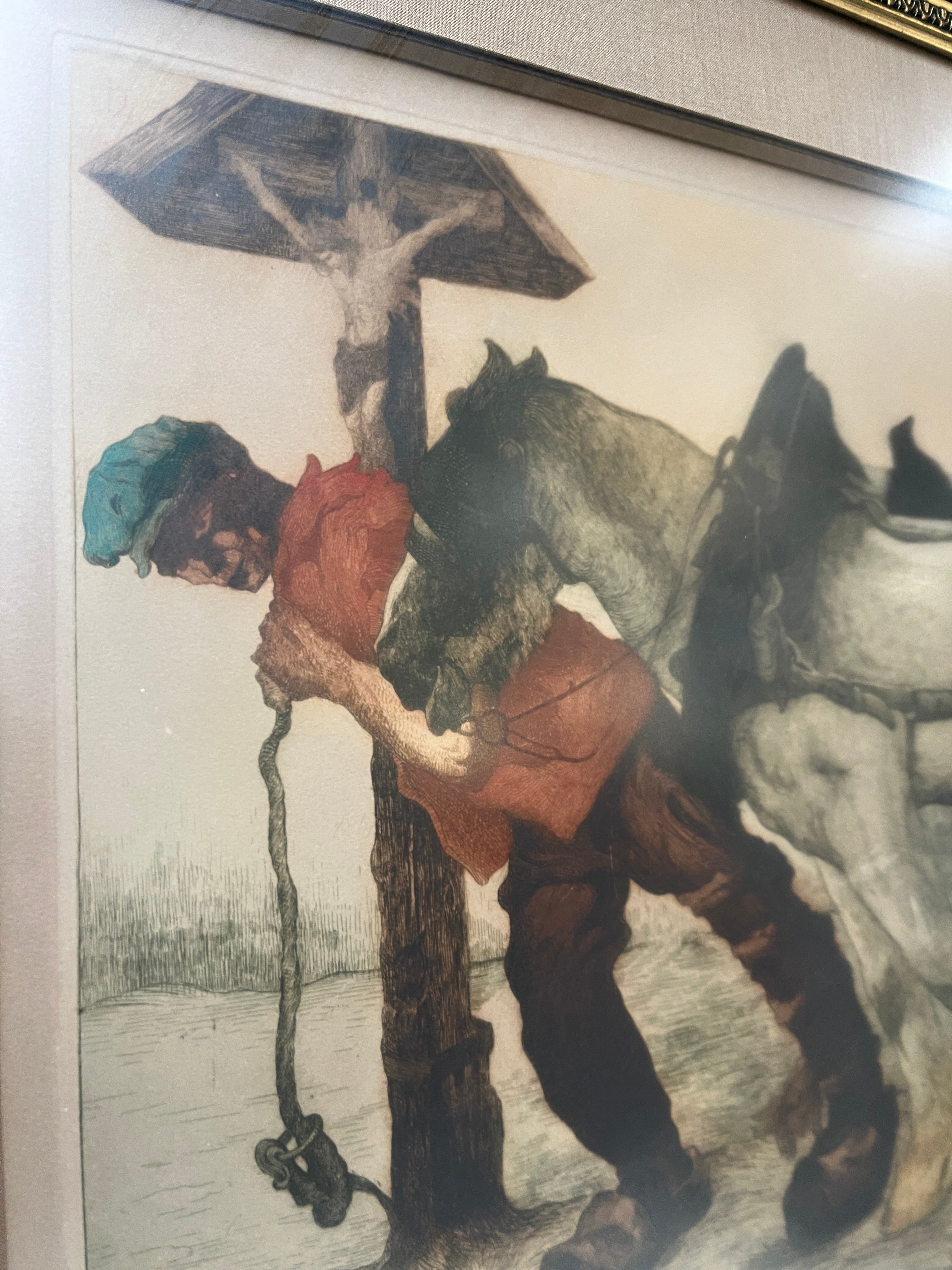 Gekleurde ets van Maurice Langaskens