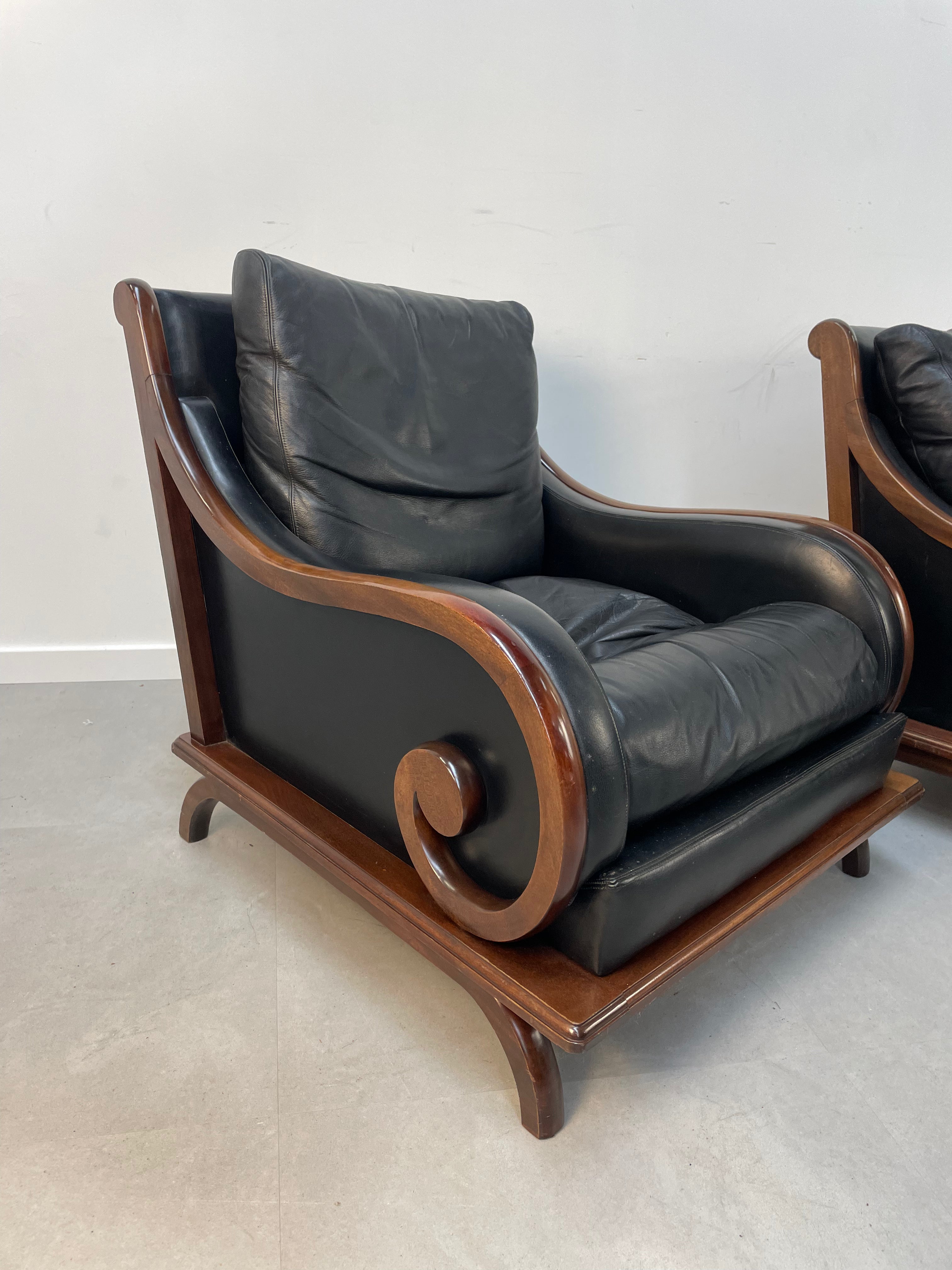 Leather curly relaxchair
